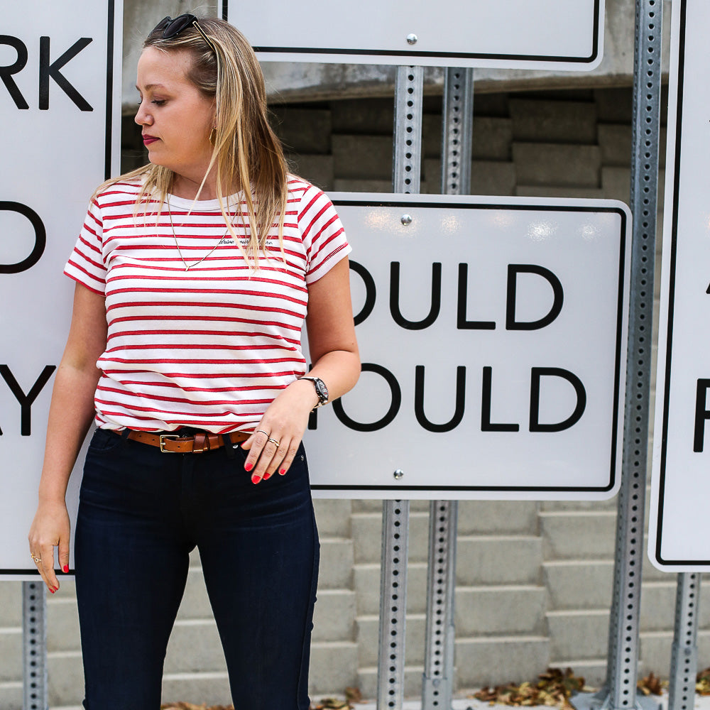 Ladies Striped Culture Tee