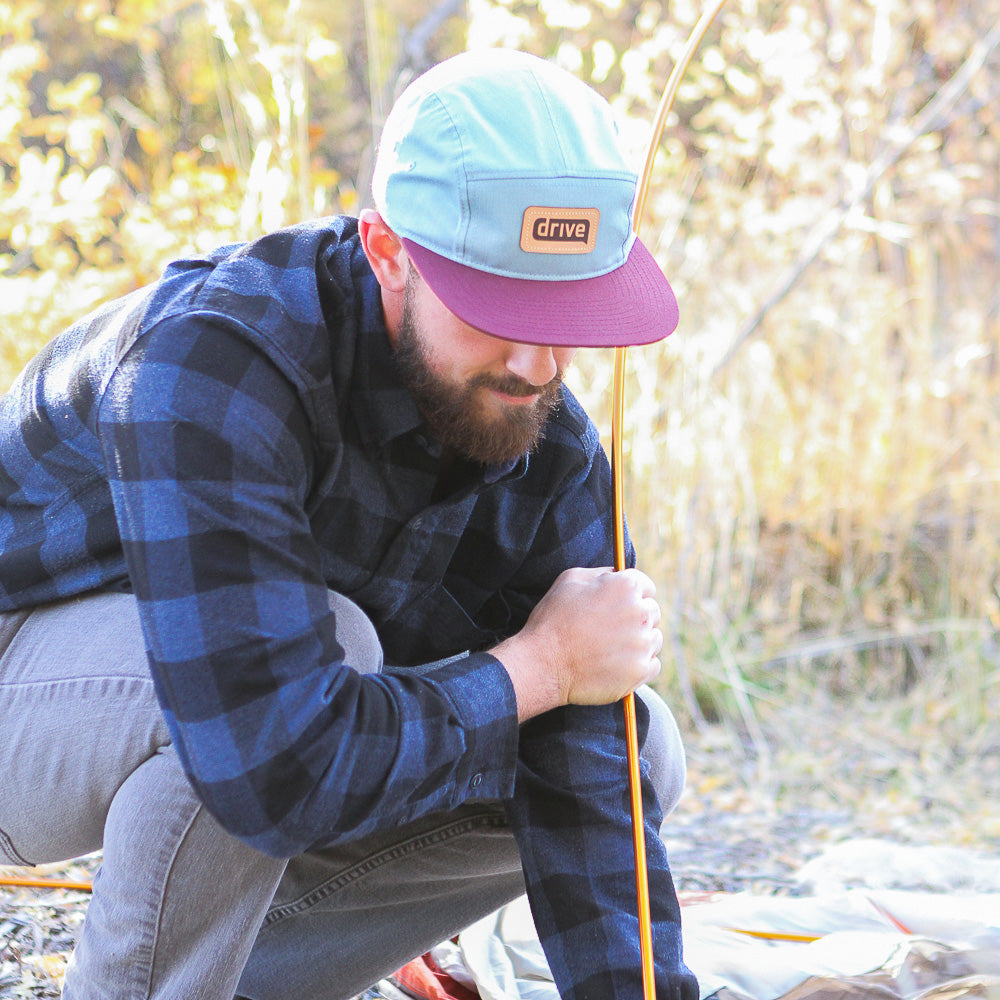 Five Panel Leather Patch Hat
