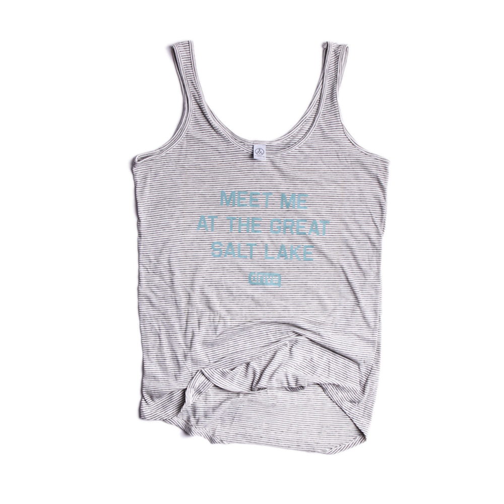 Meet Me At The Great Salt Lake Women's Jersey Stripe Tank Top
