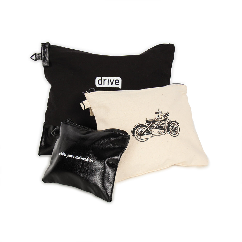 Avery Cotton Zippered 3 Piece Pouch Set